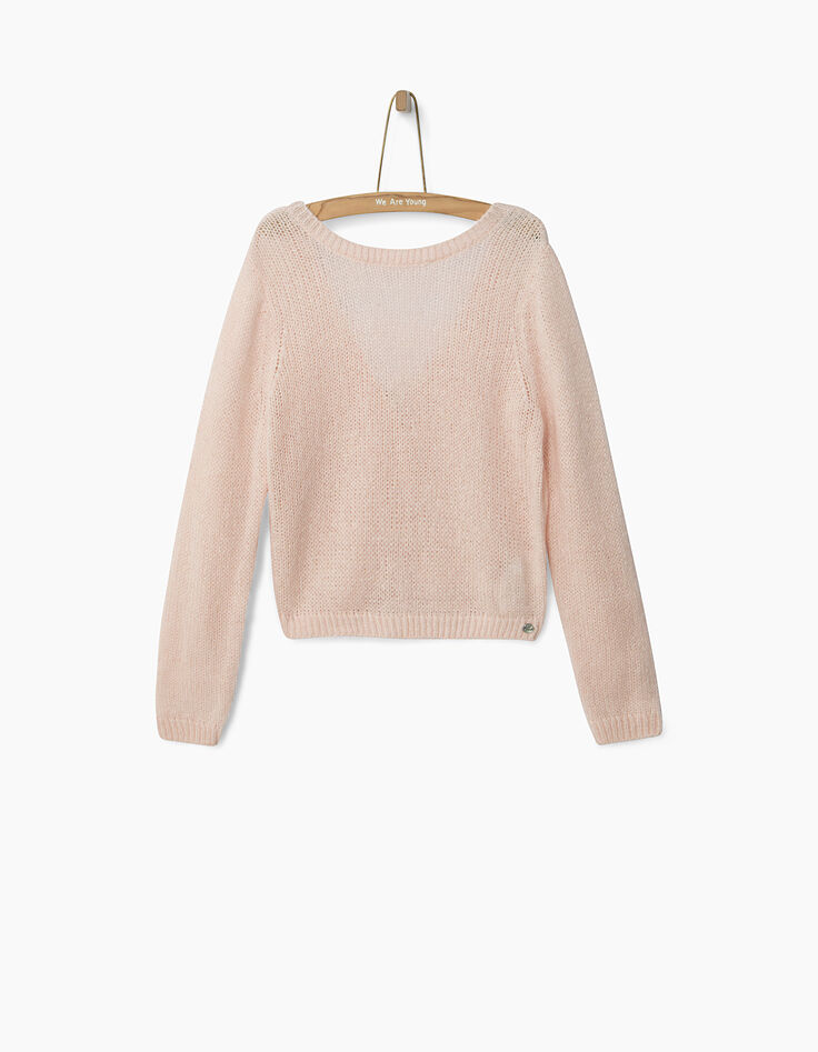 Cardigan rose fille-3