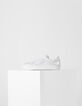 Baskets en cuir argent lacets IKKS femme-1