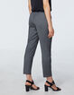 Pantalon tailleur cropped droit fil à fil femme-3