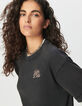 Camiseta gris oversize diseño maxi espalda mujer-3