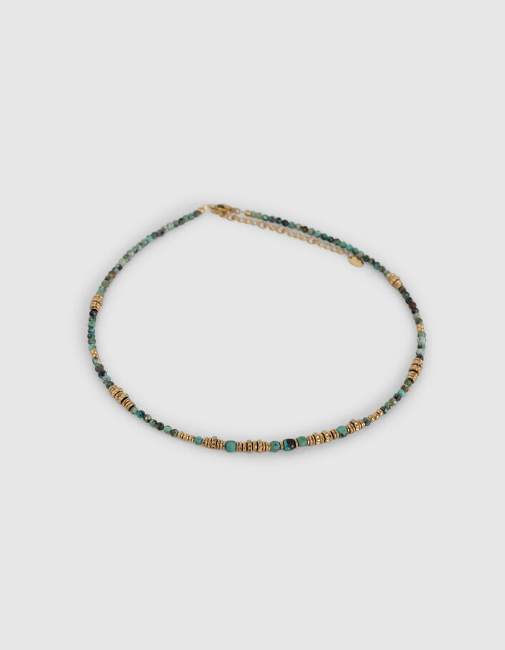 Women’s gold-tone necklaces with African turquoise beads - IKKS