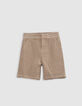 Bermudas jogger loose beige gasa algodón niño-3