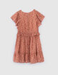 Rotes Mädchenkleid mit Blumenprint-2