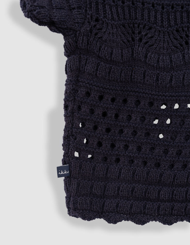 Pull marine tricot fantaisie ajouré fille-7