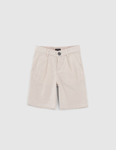 Boys’ beige striped occasionwear suit Bermuda shorts - IKKS