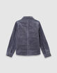 Boys’ blue corduroy overshirt with press studs-5
