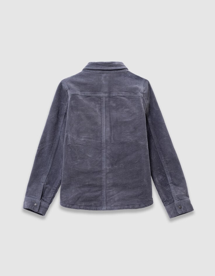 Boys’ blue corduroy overshirt with press studs-5 Boys’ blue corduroy overshirt with press studs-5