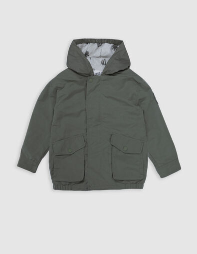Veste kaki à capuche doublure éponge garçon - IKKS