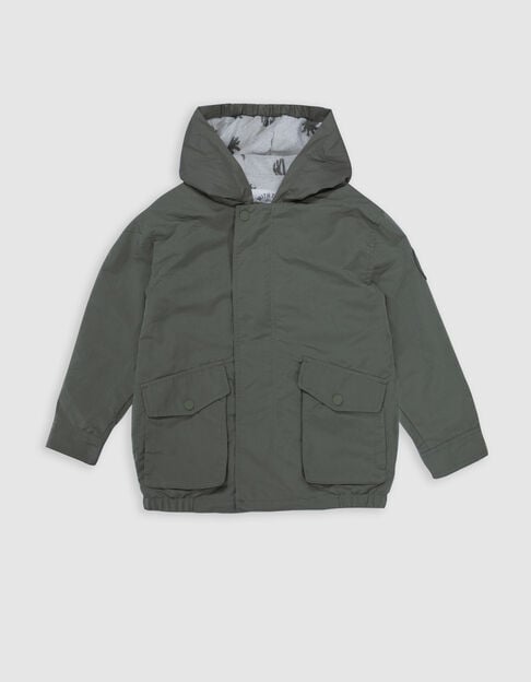 Veste kaki à capuche doublure éponge garçon - IKKS