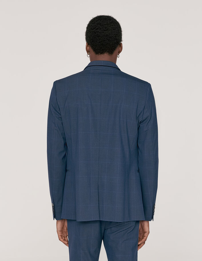 Chaqueta de traje azul príncipe gales TRAVEL SUIT Hombre-3
