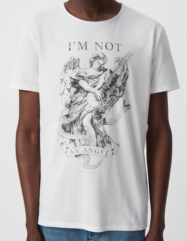 Men’s white organic cotton T-shirt with angel-guitarist-4