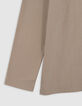 Camiseta beige algodón diseño maxi espalda niño-4