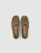 Espadrilles kaki en cuir velours Homme-7