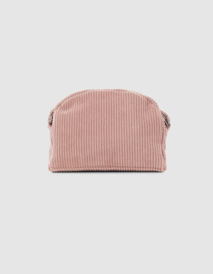 Roze handtas ribfluweel meisjes-4