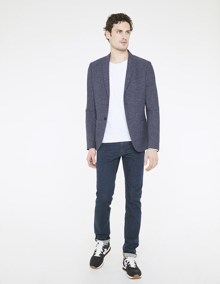Men's blue slim jeans-5