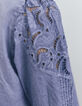 Women’s blue acid-washed blouse with embroidery-4