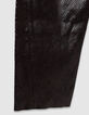 Rechthoekige leren broek met slangenprint Dames-8