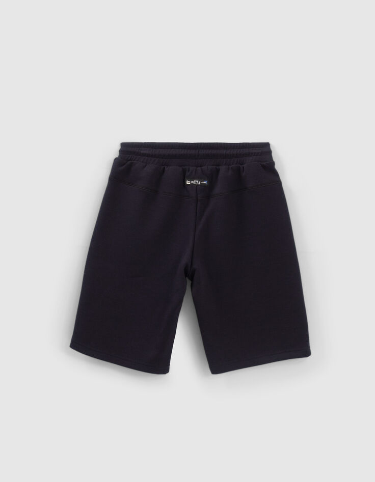 Boys&rsquo; navy techfleece Bermudas, embossed lettering-3