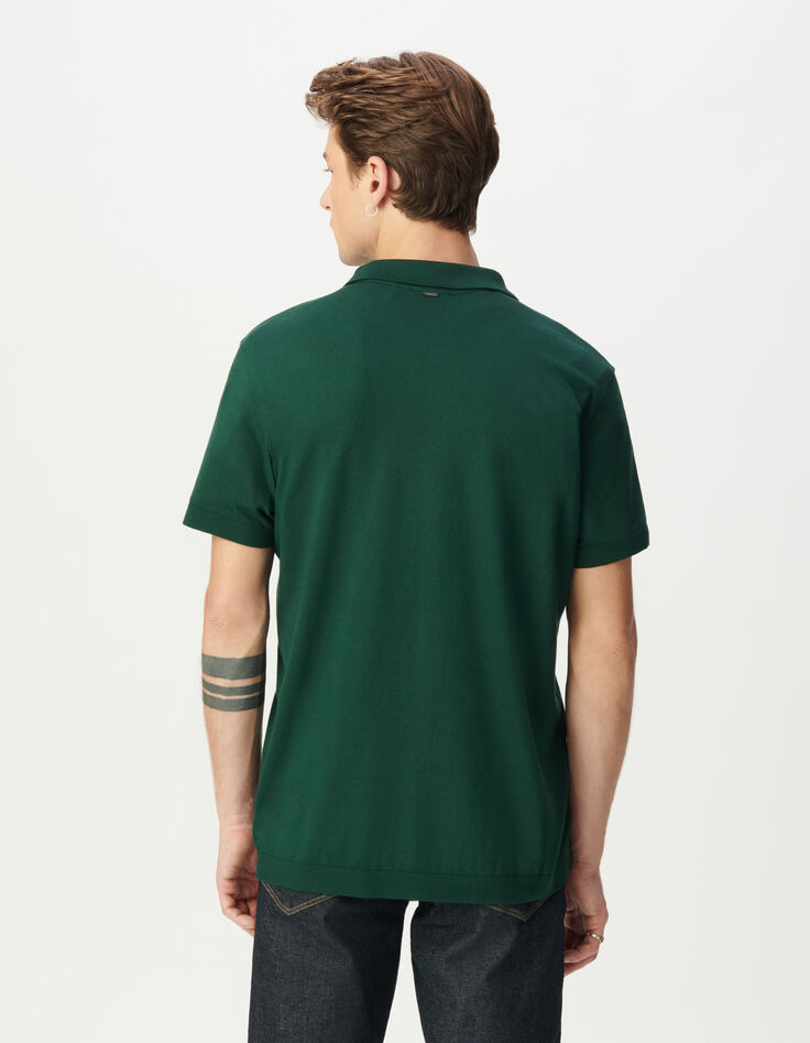 Gr&uuml;nes Herrenpolohemd Baulwollmodal kurze &Auml;rmel-4