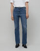 Women's blue green bootcut jeans-3