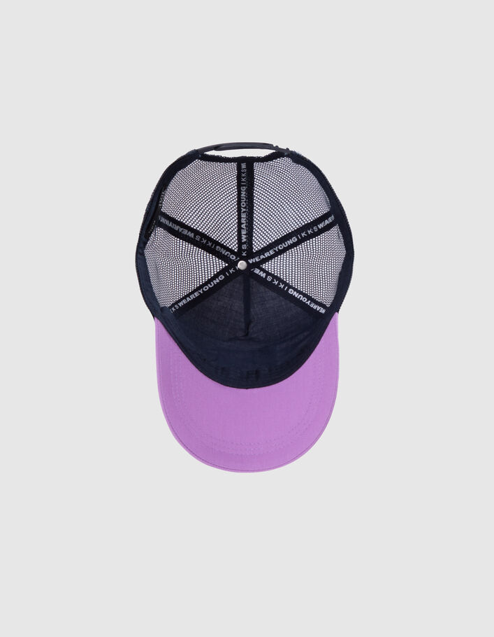 Boys’ purple, white, and navy mesh cap - IKKS