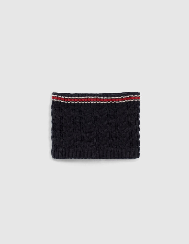 Snood navy foncé tricot à rayures garçon-3