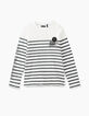 Tee-shirt marinière blanc cassé Extreme Iceland garçon -2