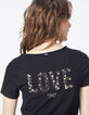 Women’s black beaded graphic organic cotton T-shirt-2