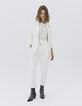 Women’s ecru suit jacket with rolled up sleeves-3