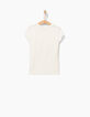 Camiseta blanco roto Peace & Love flores niña-4