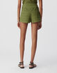 Short verde de ganchillo de algodón orgánico para Mujer-3