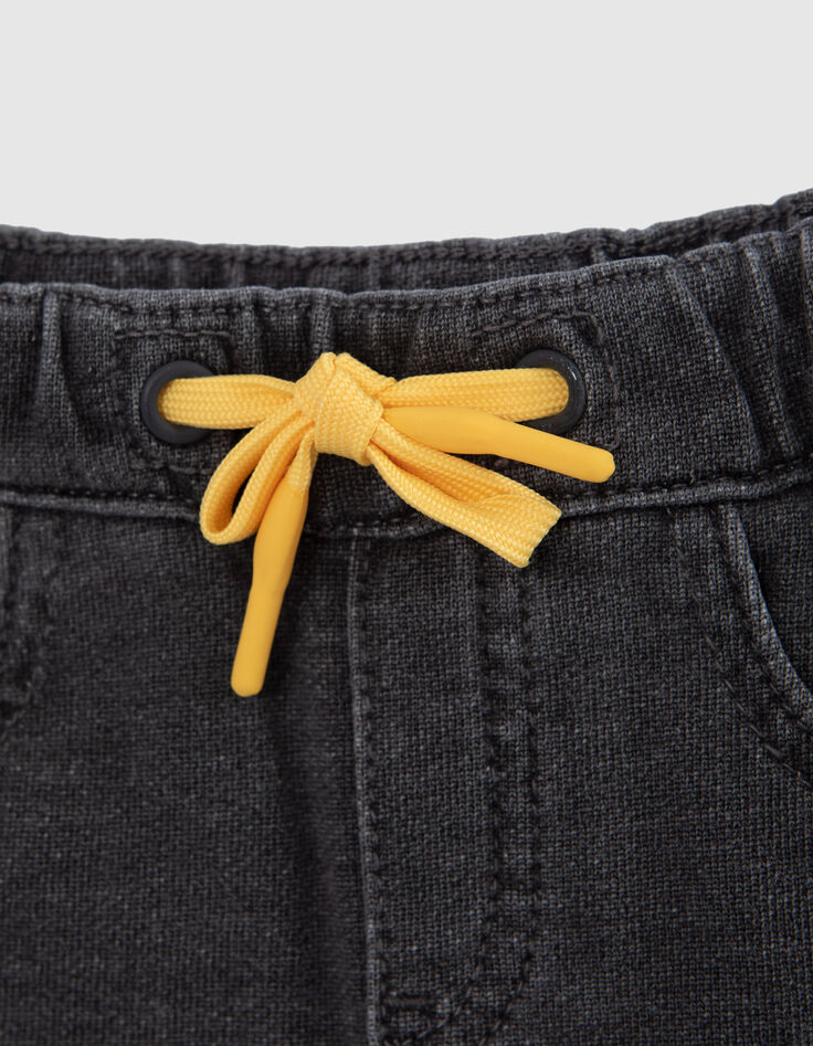 Baby boys’ grey knit trousers with yellow ties-4