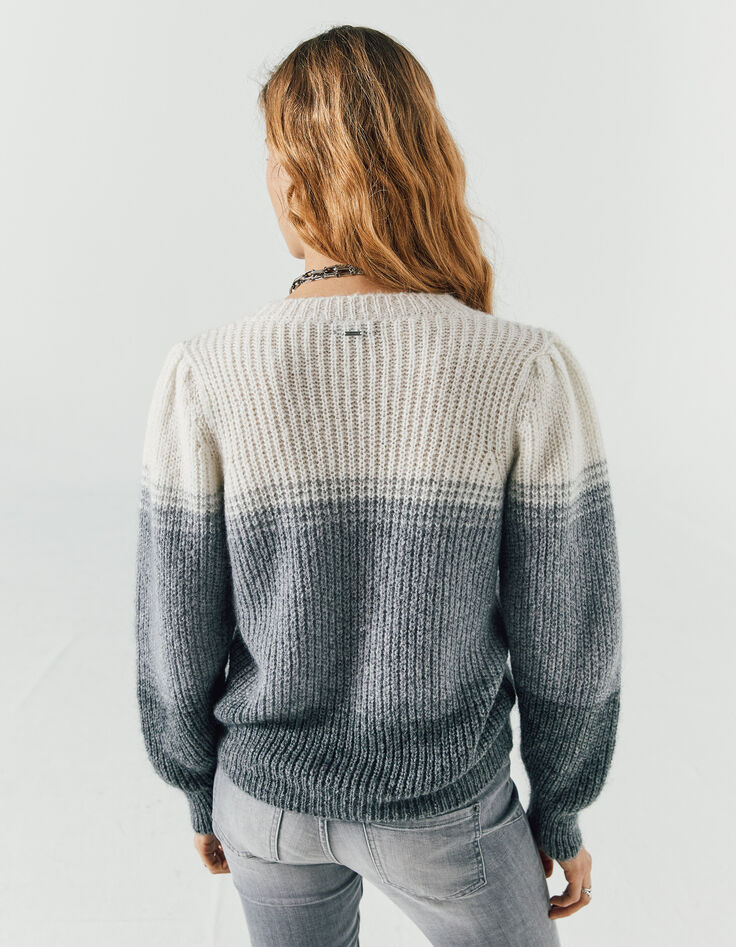 Women’s grey tie-dye knit sweater-2