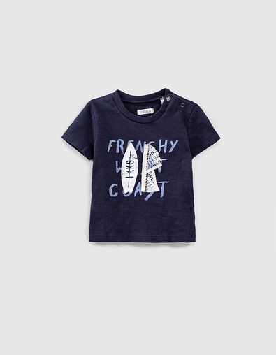 Tee-shirt navy espadrille brodée coton bio bébé garçon  - IKKS