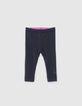 Baby girls' Indian floral/navy reversible leggings-3
