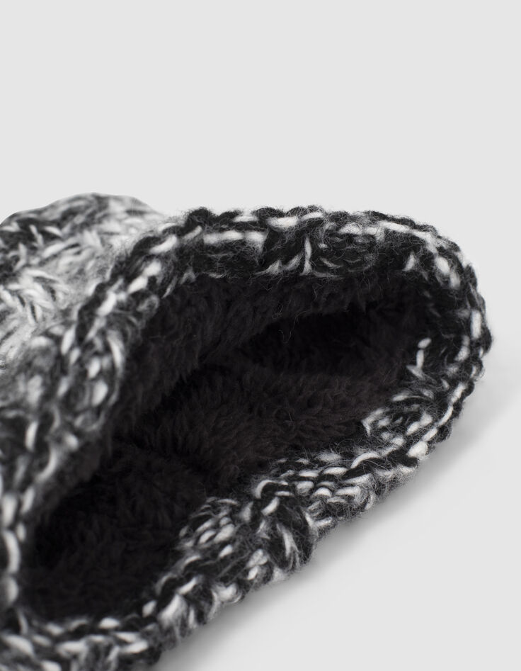 Donkergrijze gebreide snood brede strepen babyjongens-4