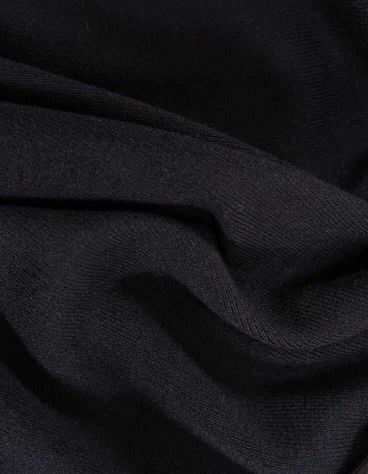 Jersey negro bimaterial punto mangas gasa plumetis mujer-8 Jersey negro bimaterial punto mangas gasa plumetis mujer-8