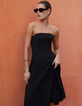 Robe bustier noire taffetas Femme-1