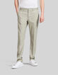 Pantalon de costume pistache lin m&eacute;lang&eacute; Homme-1