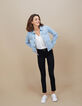 I.Code bleach denim studded jacket-7