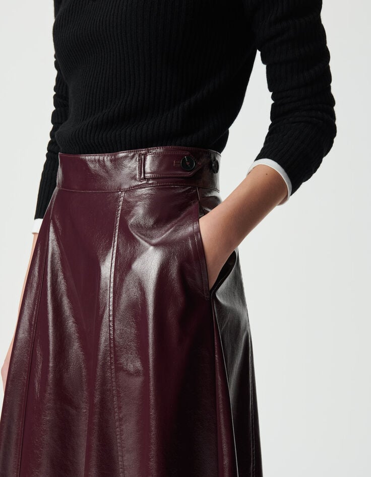 Jupe longue bordeaux vinyle Femme-6 Jupe longue bordeaux vinyle Femme-6
