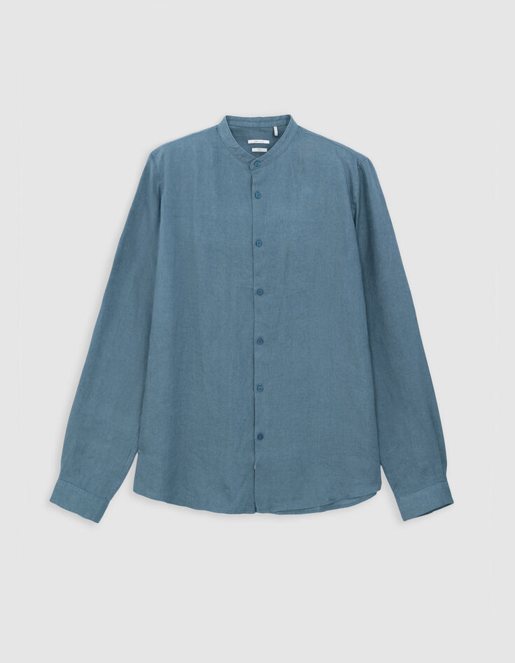 Chemise REGULAR orage col Mao en lin Homme-6