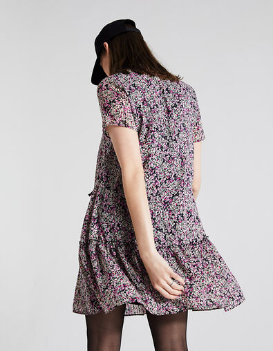 Multicoloured floral print ruffled babydoll dress - IKKS