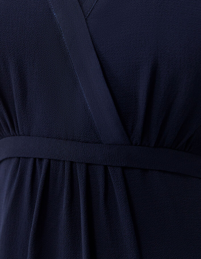Marineblaues Damenkleid mit Schnürung hinten - IKKS