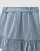 Jupe-short bleue effet portefeuille fille-9