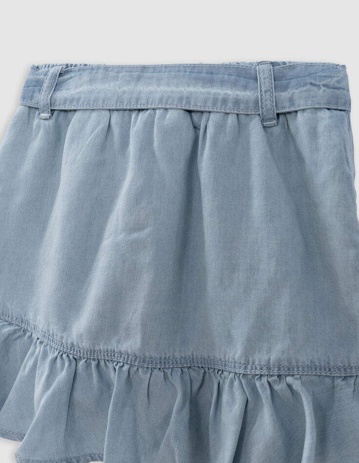 Jupe-short bleue effet portefeuille fille-9