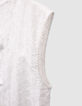 Chemise sans manches blanche dentelle à nouer devant fille-5