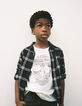Boys’ off-white T-shirt with skull-writing-1