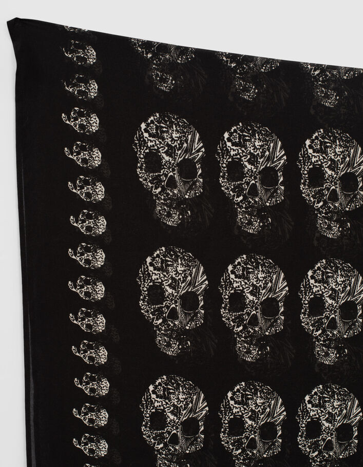 Fijne zwarte sjaal doodshoofden gerecycleerd polyester - IKKS