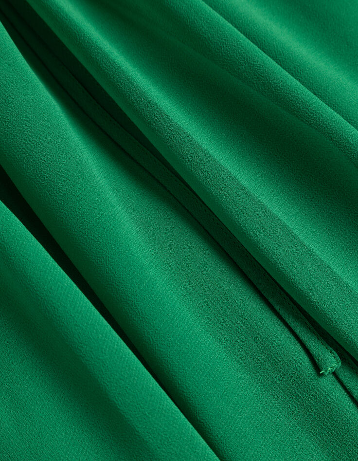 Women's green long dress with draped straps-6 Women's green long dress with draped straps-6